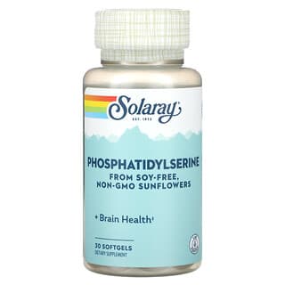 Solaray, 磷脂醯絲氨酸，30 粒軟凝膠