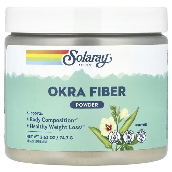 Okra Fiber Powder, Unflavored, 2.63 oz (74.7 g)