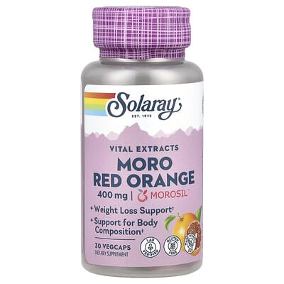Solaray, Vital Extracts, Moro Red Orange, 400 mg, 30 VegCaps