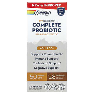 Solaray, Mycrobiome®, Probiótico Completo, Adultos Acima de 50 Anos, 30 Cápsulas Vegetais