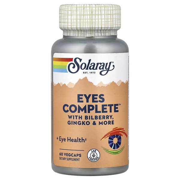 Solaray, Eyes Complete™, 빌베리, 은행나무 등 함유, 베지 캡슐 60정