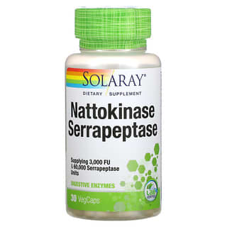 Solaray, ナットウキナーゼ・セラペプターゼ、植物性カプセル30錠