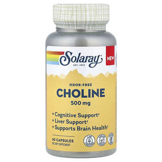 Solaray, Choline, Odor-Free, 500 mg, 60 Capsules