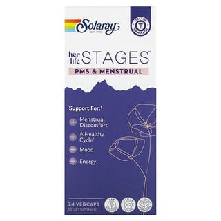 Solaray, Sus etapas de vida, PMS y menstrual`` 24 cápsulas vegetales