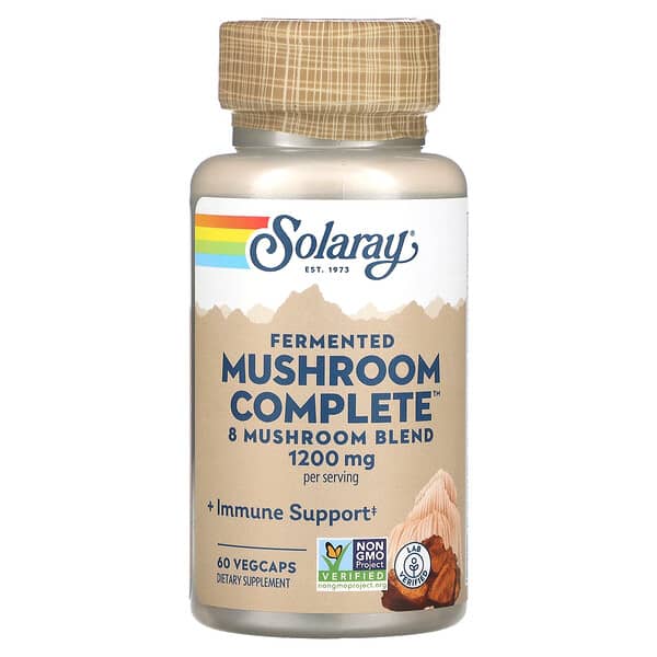Solaray‏, Organically Grown Fermented Mushroom Complete, 600 mg, 60 VegCaps
