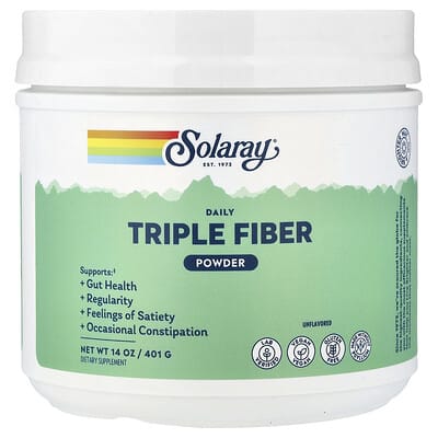 Solaray, Triple Daily Fiber Powder, Original Flavor, 14 oz (401 g)