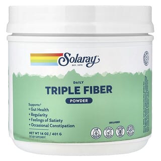 Solaray, Daglig trippelfiberpulver, uten smak, 401 g
