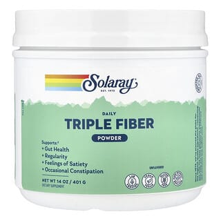 Solaray, Poudre quotidienne triple fibres, Sans arôme, 401 g