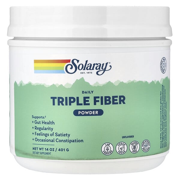 Solaray, Daily Triple Fiber Powder, Unflavored, 14 oz (401 g) — product photo 1