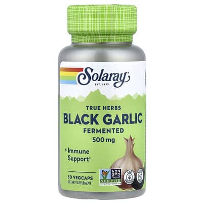 Solaray, Real Herbs, Black Garlic, Fermented, 500 mg, 50 Vegetarian Capsules