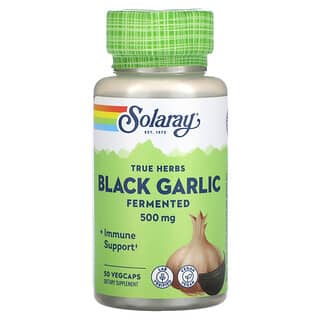 Solaray, True Herbs, Ail noir, fermenté, 500 mg, 50 capsules végétariennes