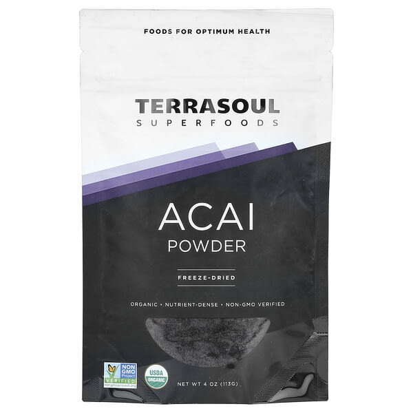 Terrasoul Superfoods, Acai Powder, Freeze-Dried, 4 oz (113 g)