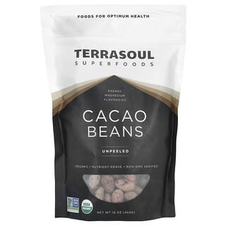 Terrasoul Superfoods, какао-бобы, неочищенные, 454 г (16 унций)