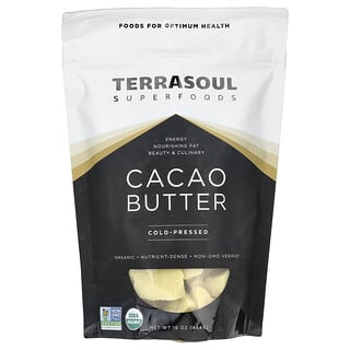Terrasoul Superfoods, Manteca de cacao, Prensada en frío, 454 g (16 oz)