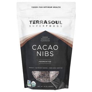 Terrasoul Superfoods, カカオニブズ（Cacao Nibs）、発酵済み 、16オンス(454 g)