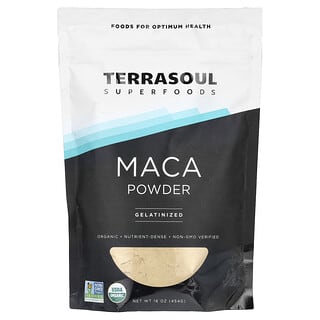 Terrasoul Superfoods, マカパウダー、ゼラチン化、16 oz (454 g)