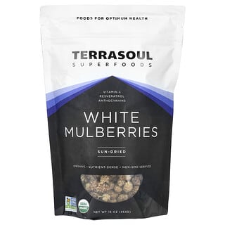 Terrasoul Superfoods, белая шелковица, высушенная на солнце, 454 г (16 унций)