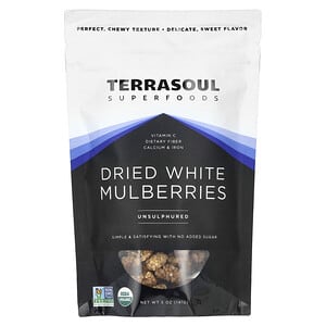 Terrasoul Superfoods, Dried White Mulberries, Unsulphured, 5 oz (141 g)'