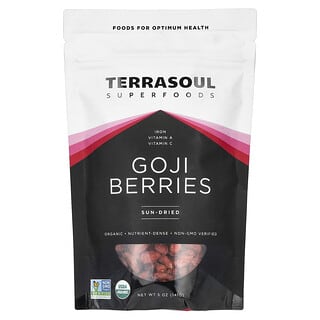 Terrasoul Superfoods, ягоды годжи, высушенные на солнце, 141 г (5 унций)