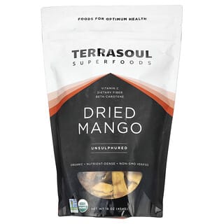 Terrasoul Superfoods, сушеное манго, несульфированный, 454 г (16 унций)