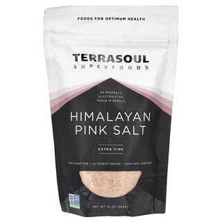 Terrasoul Superfoods, Himalayan Pink Salt, Extra Fine, pinkes Himalayasalz, extra fein, 454 g (16 oz.)