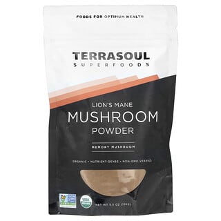 Terrasoul Superfoods, Lion‘s Mane Mushroom Powder, Löwenmähne-Pilzpulver, 5,5 oz. (156 g)