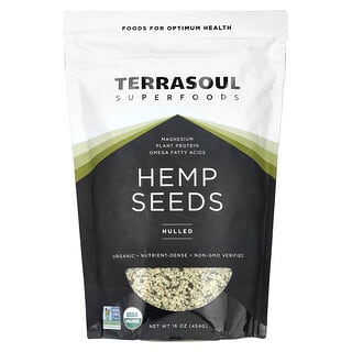 Terrasoul Superfoods, насіння конопель, очищені від лушпиння, 454 г (16 унцій)