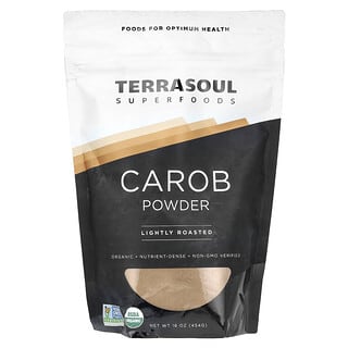 Terrasoul Superfoods, Carob Powder, Carob Powder, Leicht geröstet, 454 g (16 oz.)