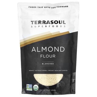 Terrasoul Superfoods, миндальная мука, бланшированная, 454 г (16 унций)