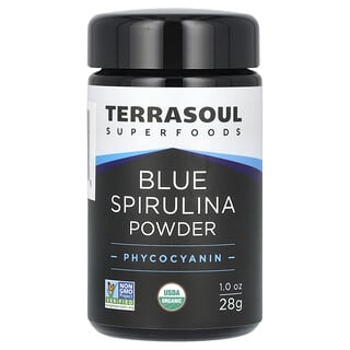 Terrasoul Superfoods, порошок из голубой спирулины, фикоцианин, 28 г (1 унция)
