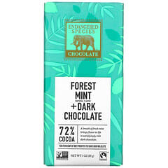 Endangered Species Chocolate, лесная мята + черный шоколад, 72% какао, 85 г (3 унции)