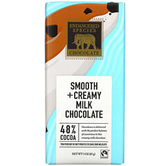 Endangered Species Chocolate, Ніжний вершковий молочний шоколадий шоколад, 48%, какао, 85 г (3 унції)
