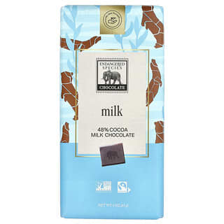 Endangered Species Chocolate, Chocolate con leche, suave y cremoso, 48 % de cacao, 85 g (3 oz)