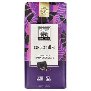 Endangered Species Chocolate, Chocolate negro con trocitos de cacao, 72 % de cacao, 85 g (3 oz)