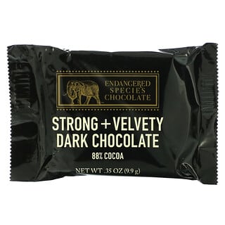 Endangered Species Chocolate, Крепкие и бархатистые кусочки темного шоколада, 88% какао, 9,9 г (0,35 унции)