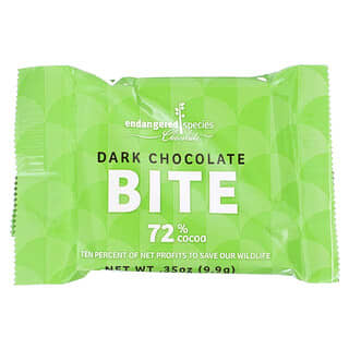 Endangered Species Chocolate, Bocado de chocolate negro, 72 % cacao, 9,9 g (0,35 oz)