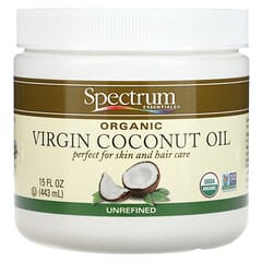 Spectrum Essentials, 오가닉, 코코넛 오일, 비정제, 15 fl oz (443 ml)