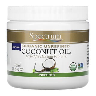 Spectrum Essentials, Aceite de coco orgánico sin refinar, 443 ml (15 oz. Líq.)