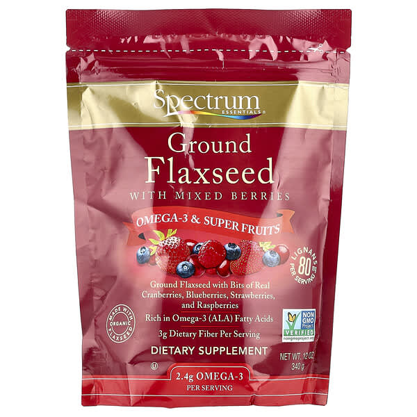 Spectrum Essentials, 含混合漿果的亞麻籽粉，12 盎司（340 克）