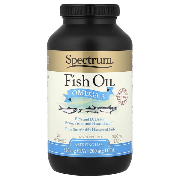 Spectrum Essentials, Fish Oil, Omega-3, 250 Softgels (500 mg per Softgel) — product photo 1
