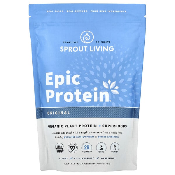 Epic Protein®, Organic Plant Protein + Superfoods, Original, 1 lb (456 g)