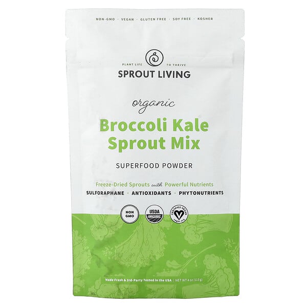 Sprout Living, Organic Broccoli Kale Sprout Mix Powder, 4 oz (113 g) — product photo 1