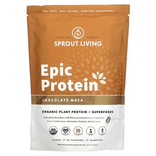 Sprout Living, Epic Protein, Organic Plant Protein + Superfoods, Chocolate Maca, 1 lb (456 g)