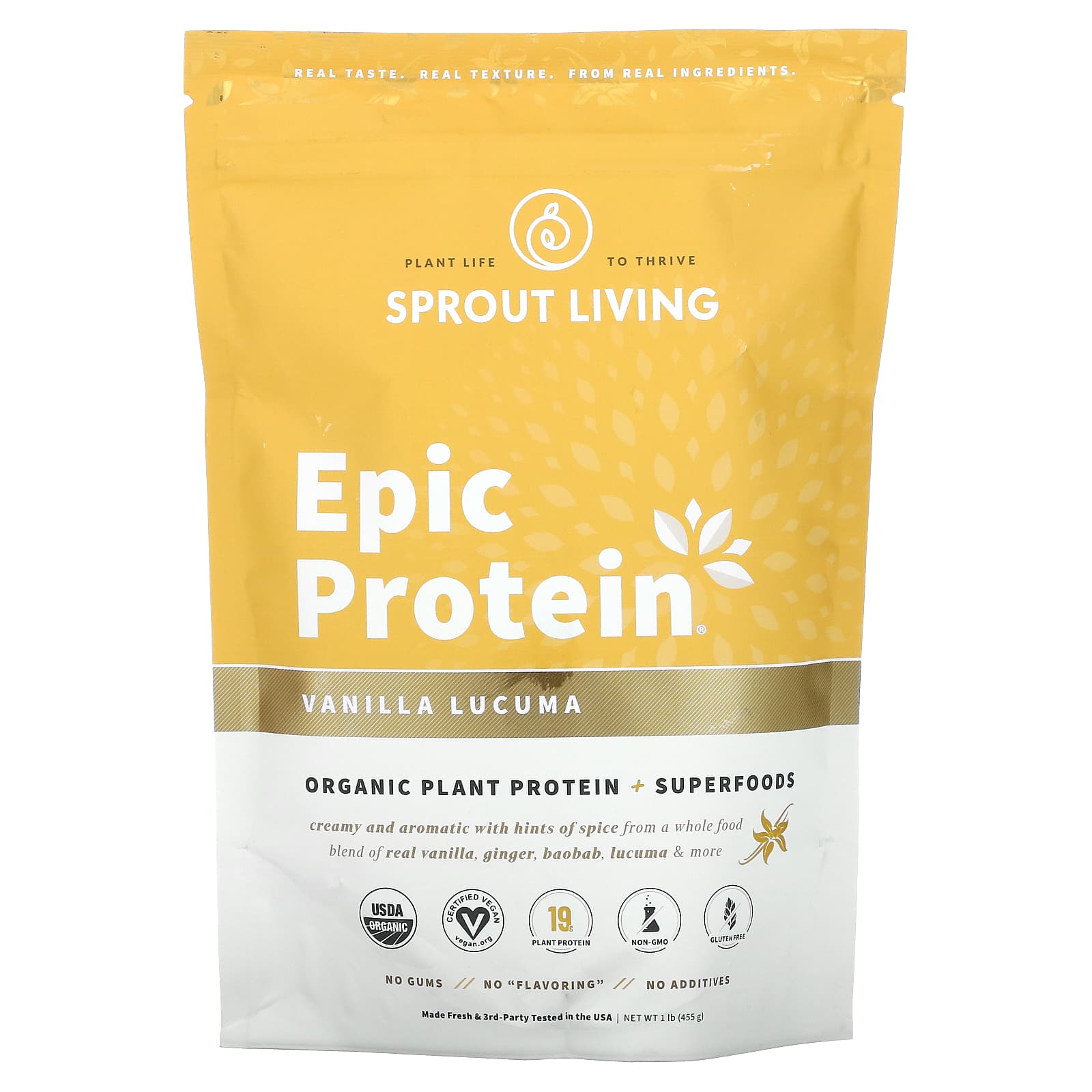 Sprout Living Epic Protein エピックプロテイン バニラルクマ 455g 16 Oz