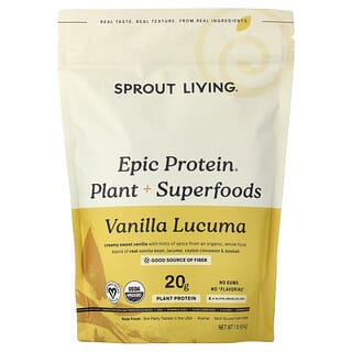 Sprout Living, Epic Protein®, Organic Plant Protein + Superfoods, Vanilla Lucuma, 456 g