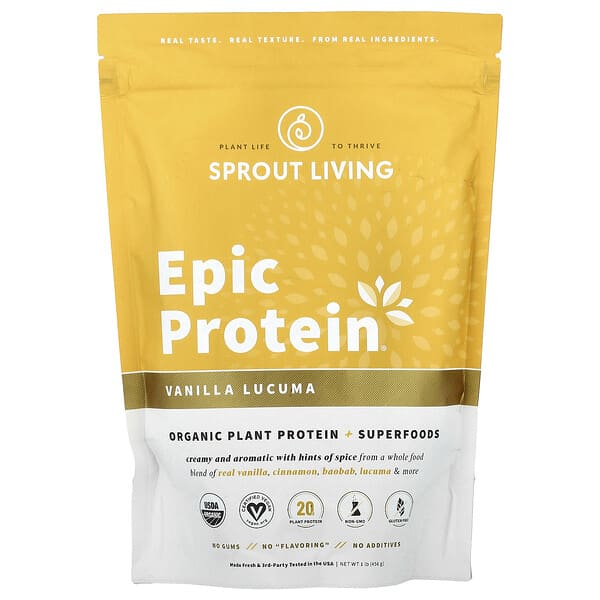 Epic Protein®, Organic Plant Protein + Superfoods, Vanilla Lucuma, 1 lb (456 g)