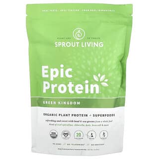 Sprout Living, Epic Protein, Proteína Vegetal Orgânica + Superalimentos, Green UK, 456 g (1 lb)