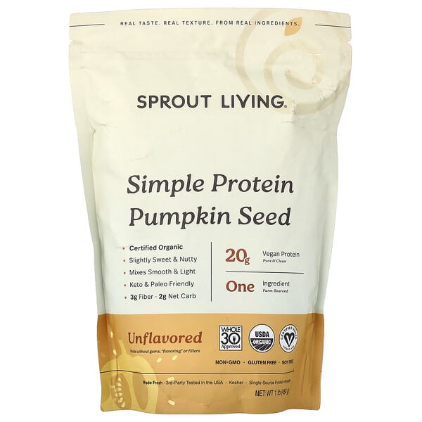 Sprout Living, 심플 호박씨 단백질, 454g(1lb)