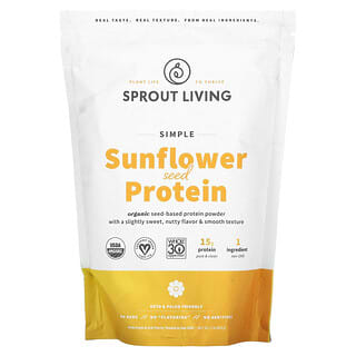 Sprout Living, Простой протеин из семян подсолнечника, 454 г (1 фунт)