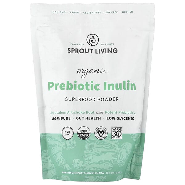 Organic Prebiotic Inulin, Superfood Powder, 1 lb (454 g)